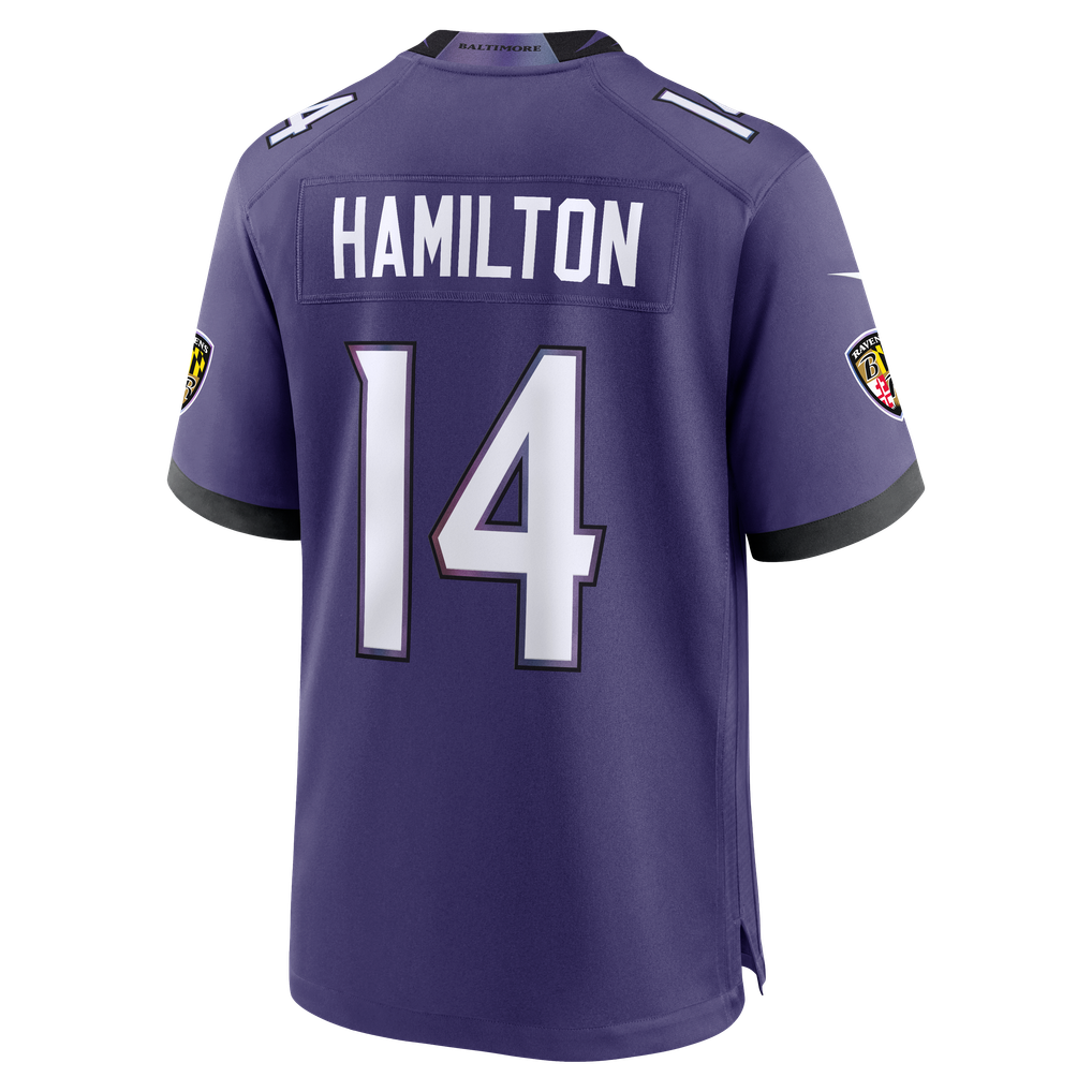 Men's Baltimore Ravens Kyle Hamilton Nike Purple Team Game Jersey