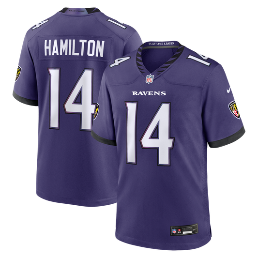 Men's Baltimore Ravens Kyle Hamilton Nike Purple Team Game Jersey