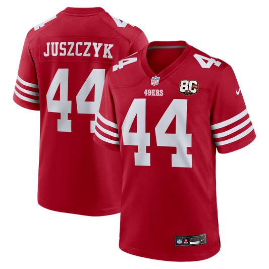 Men's San Francisco 49ers Kyle Juszczyk Nike Scarlet 80th Anniversary Game Jersey - Image 1