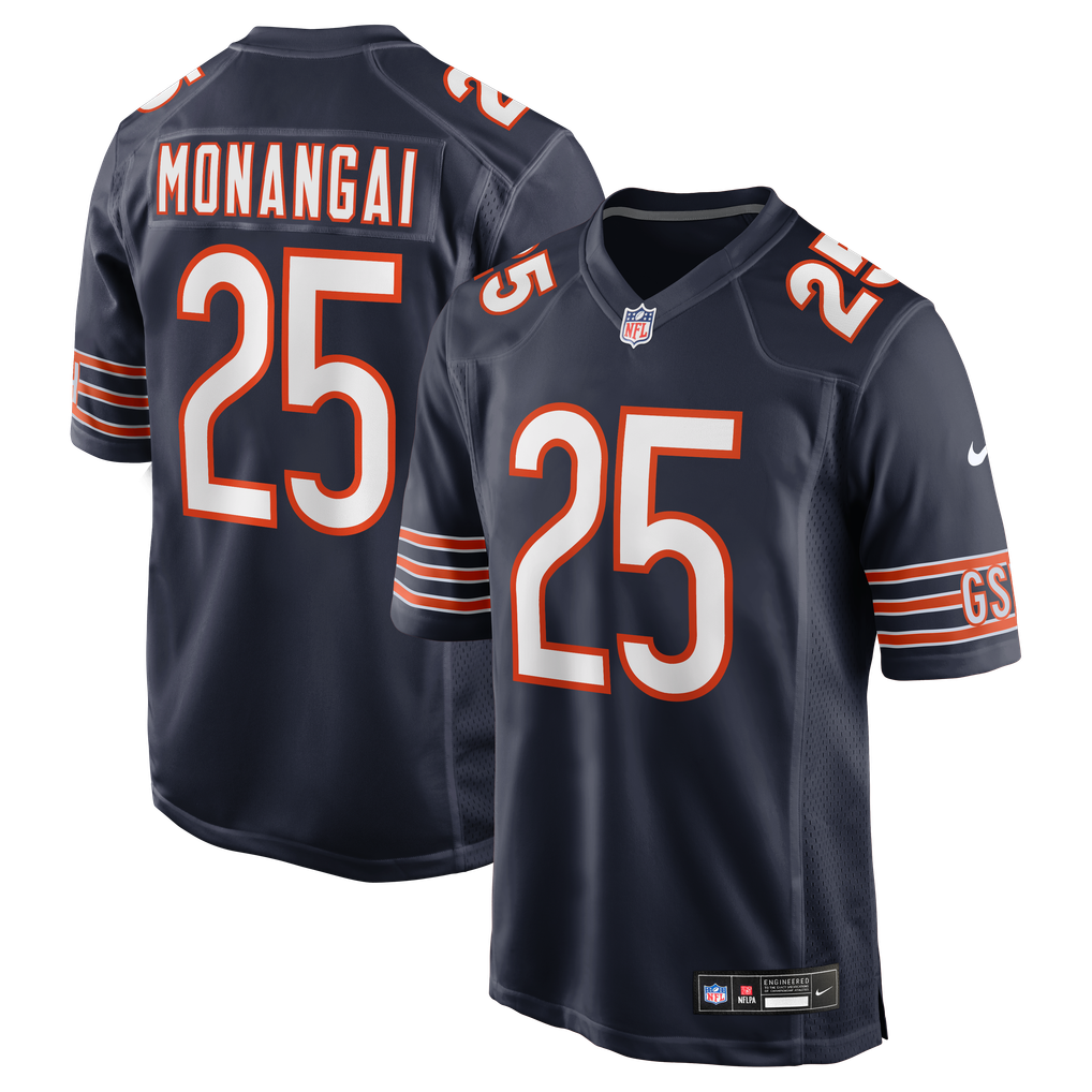 Men's Chicago Bears Kyle Monangai Nike Navy Team Game Jersey - Image 2