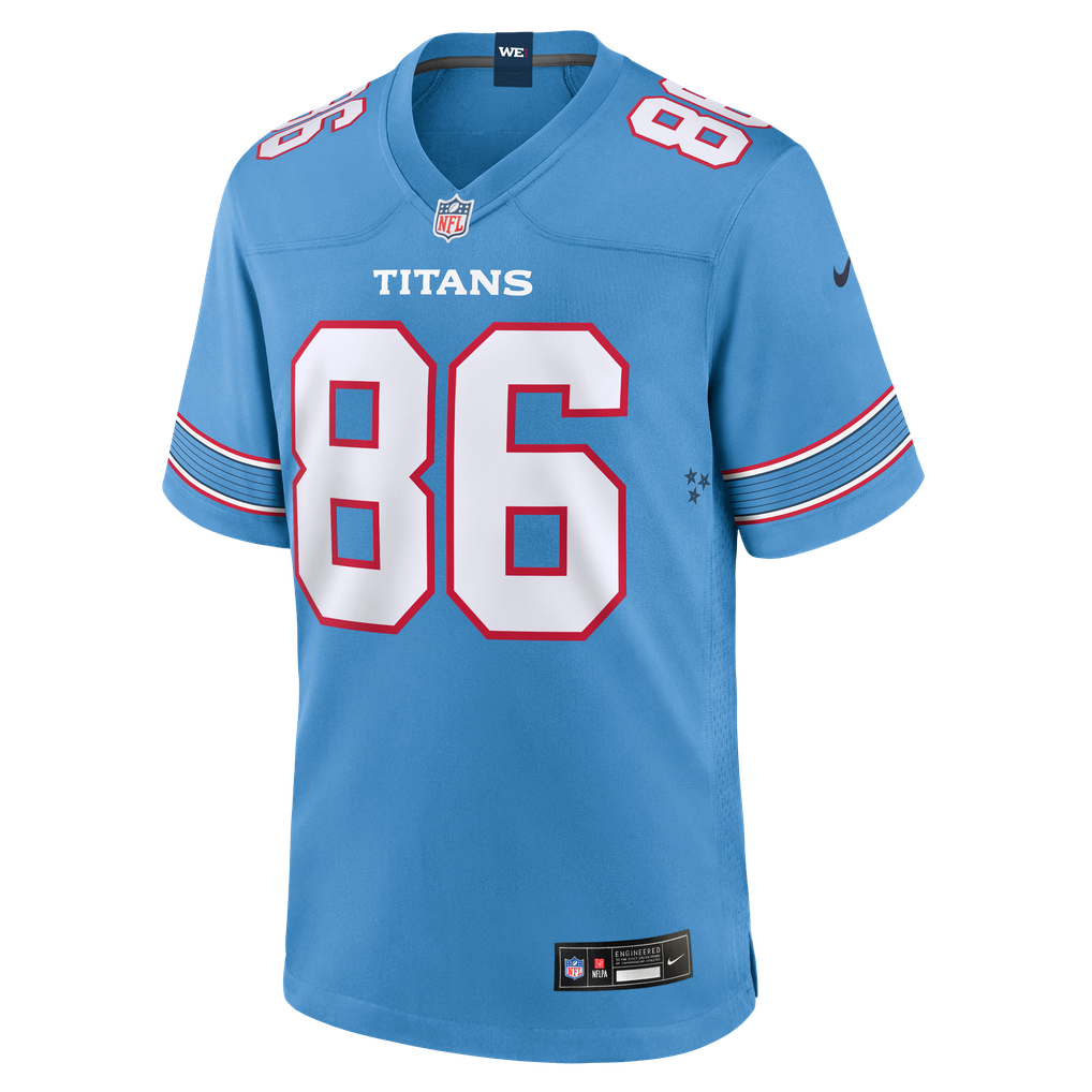 Men's Tennessee Titans Kylen Granson Nike Light Blue Team Game Jersey - Image 3