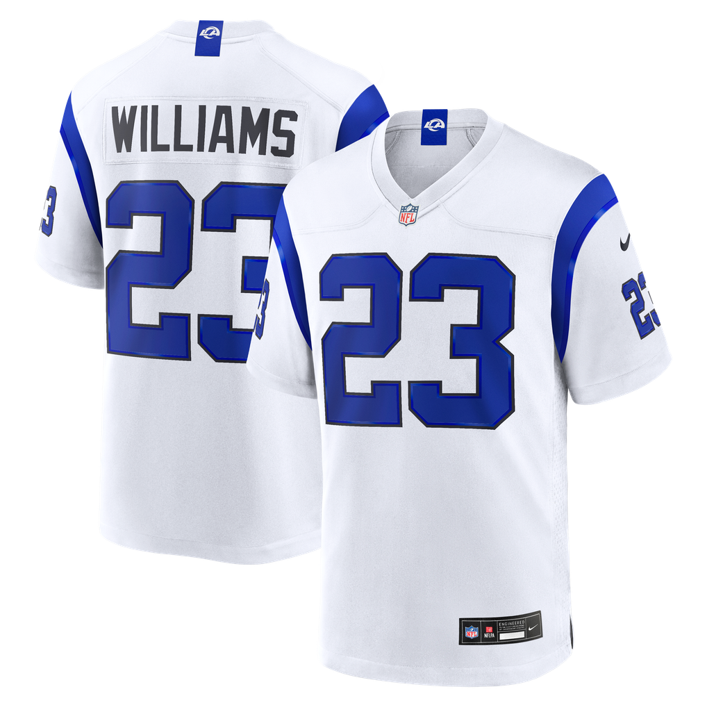 Men's Los Angeles Rams Kyren Williams Nike Fearsome White Game Jersey - Image 1