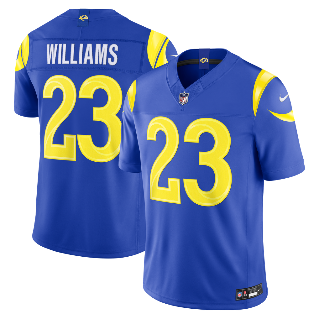 Men's Los Angeles Rams Kyren Williams Nike Royal Team Vapor F.U.S.E. Stitched Limited Jersey - Image 2