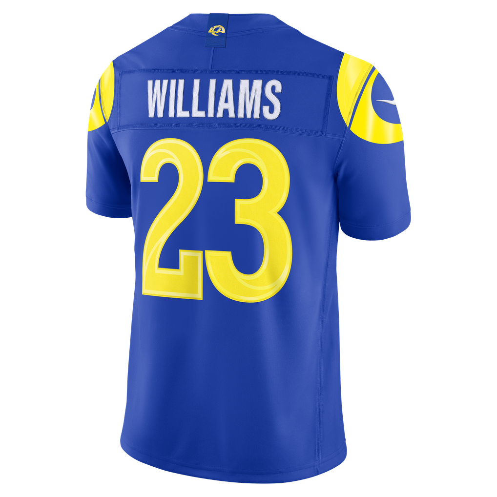 Men's Los Angeles Rams Kyren Williams Nike Royal Team Vapor F.U.S.E. Stitched Limited Jersey - Image 8