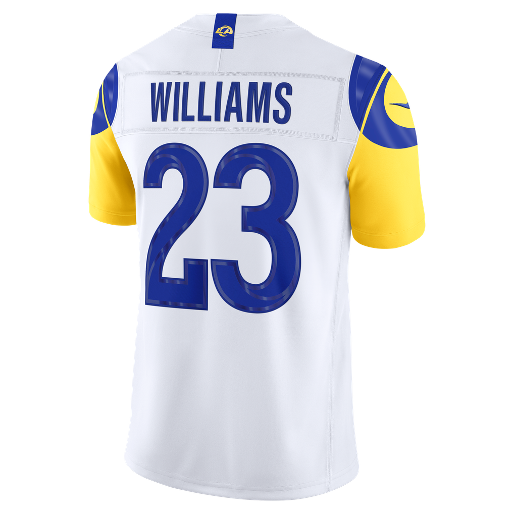 Men's Los Angeles Rams Kyren Williams Nike White Vapor F.U.S.E. Stitched Limited Jersey - Image 4