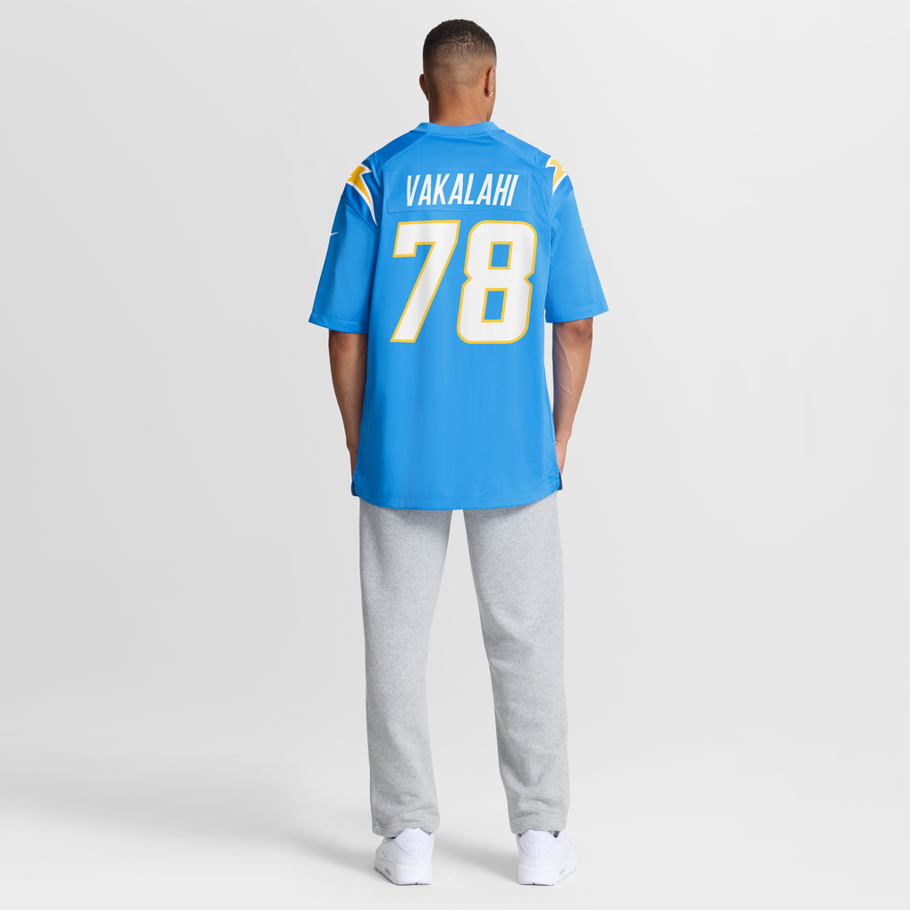 Men's Los Angeles Chargers Laekin Vakalahi Nike Powder Blue Team Game Jersey - Image 4