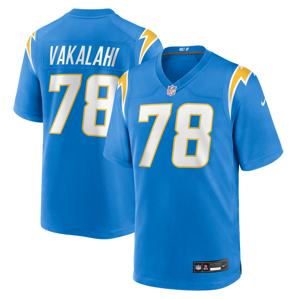 Men's Los Angeles Chargers Laekin Vakalahi Nike Powder Blue Team Game Jersey - Image 1