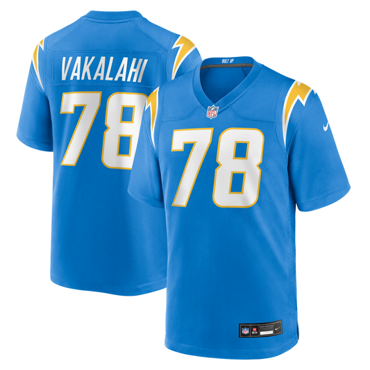 Men's Los Angeles Chargers Laekin Vakalahi Nike Powder Blue Team Game Jersey - Image 1