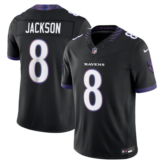 Men's Baltimore Ravens Lamar Jackson Nike Black Alternate Alternate Vapor F.U.S.E. Stitched Limited Jersey