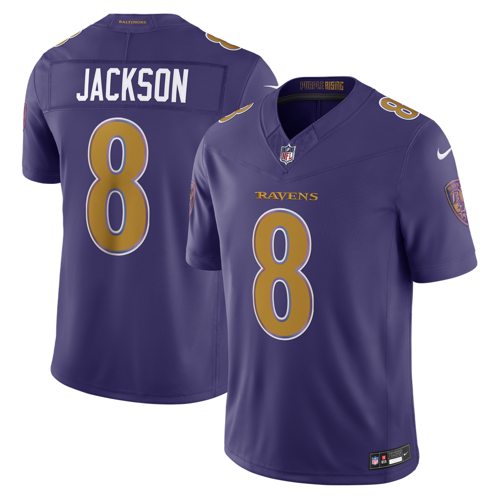 Men's Baltimore Ravens Lamar Jackson Nike Purple Alternate Vapor F.U.S.E. Stitched Limited Jersey