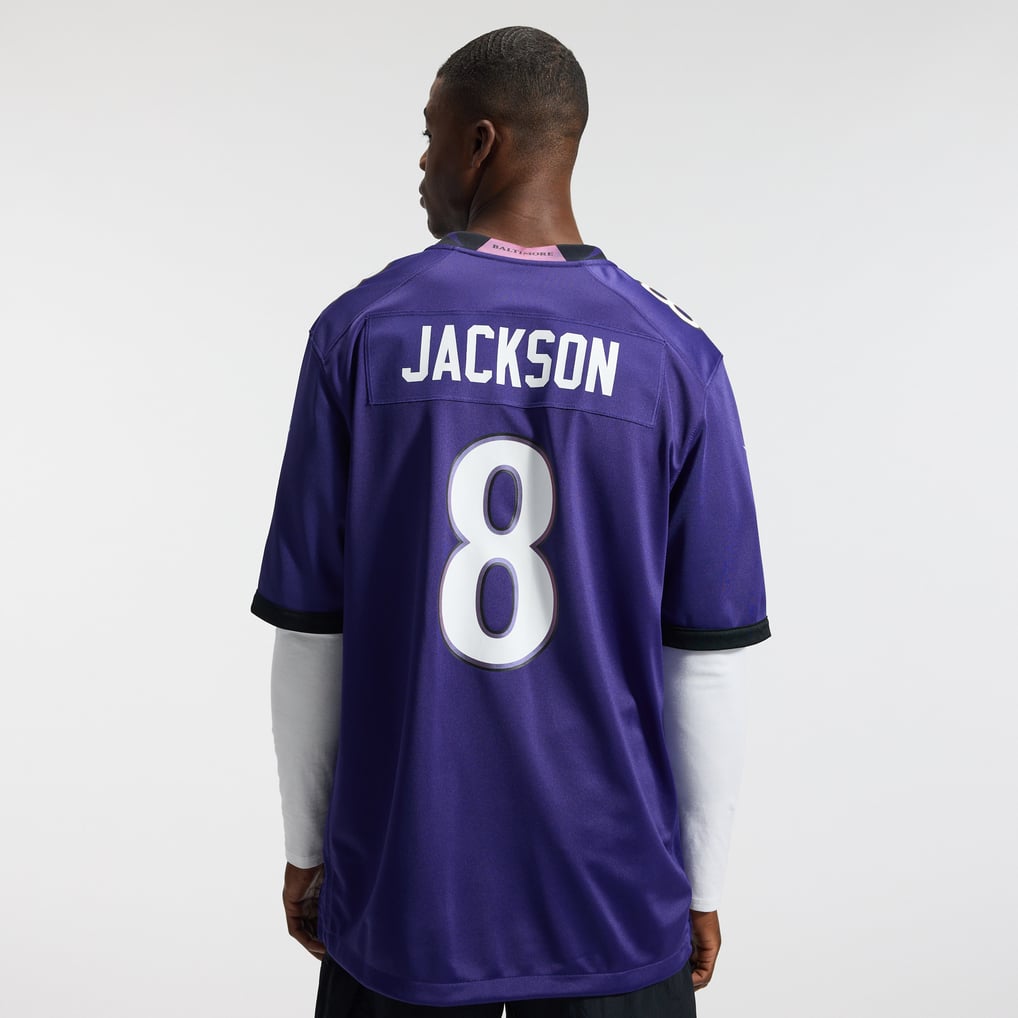 Men's Baltimore Ravens Lamar Jackson Nike Purple Team Game Jersey