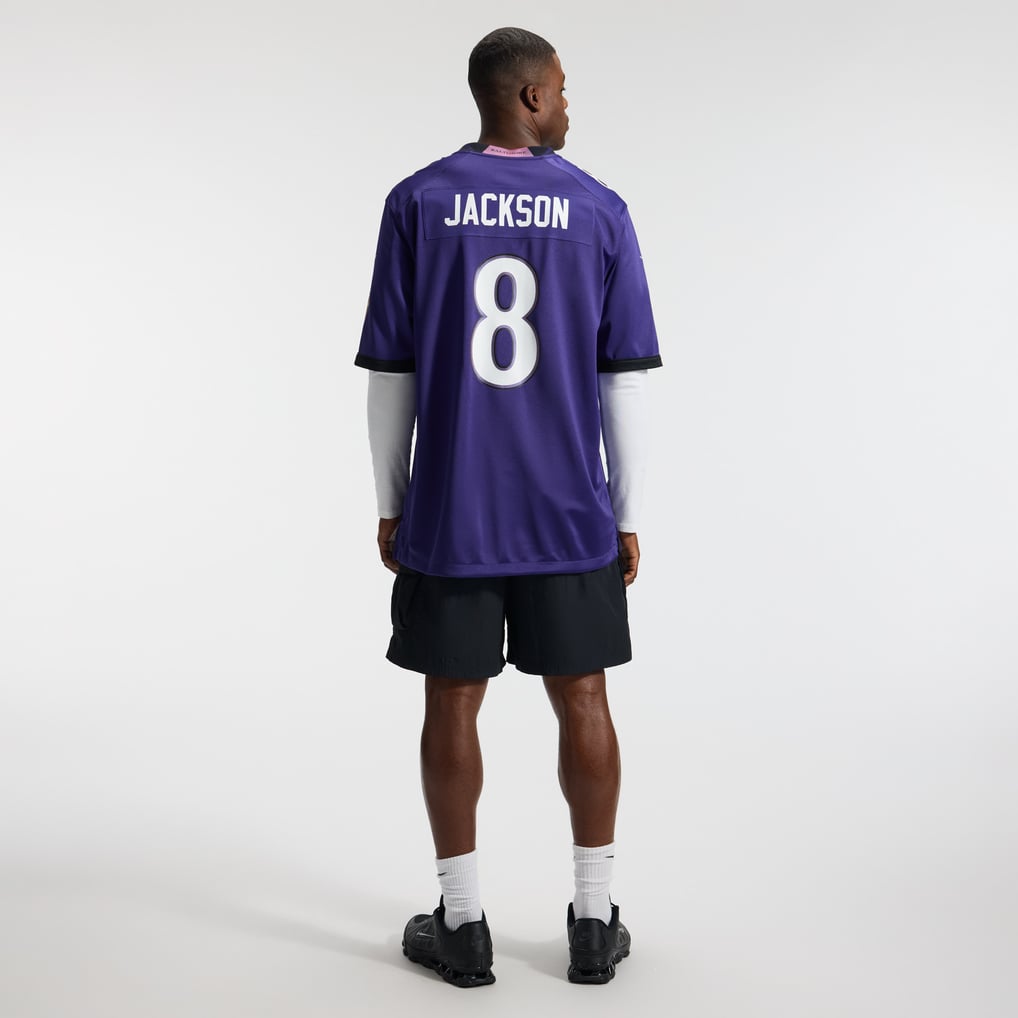 Men's Baltimore Ravens Lamar Jackson Nike Purple Team Game Jersey