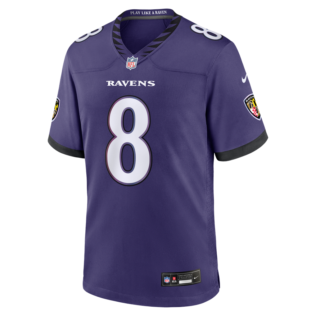 Men's Baltimore Ravens Lamar Jackson Nike Purple Team Game Jersey