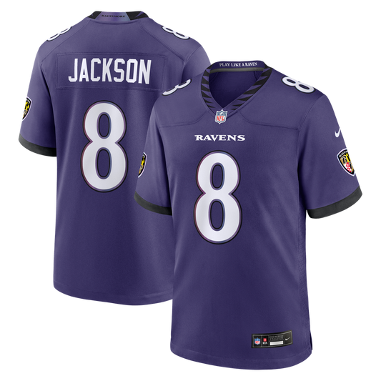 Men's Baltimore Ravens Lamar Jackson Nike Purple Team Game Jersey