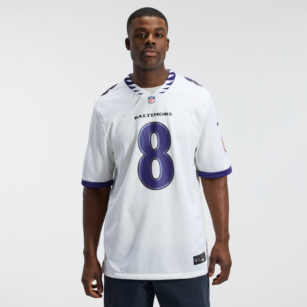 Men's Baltimore Ravens Lamar Jackson Nike White Game Jersey
