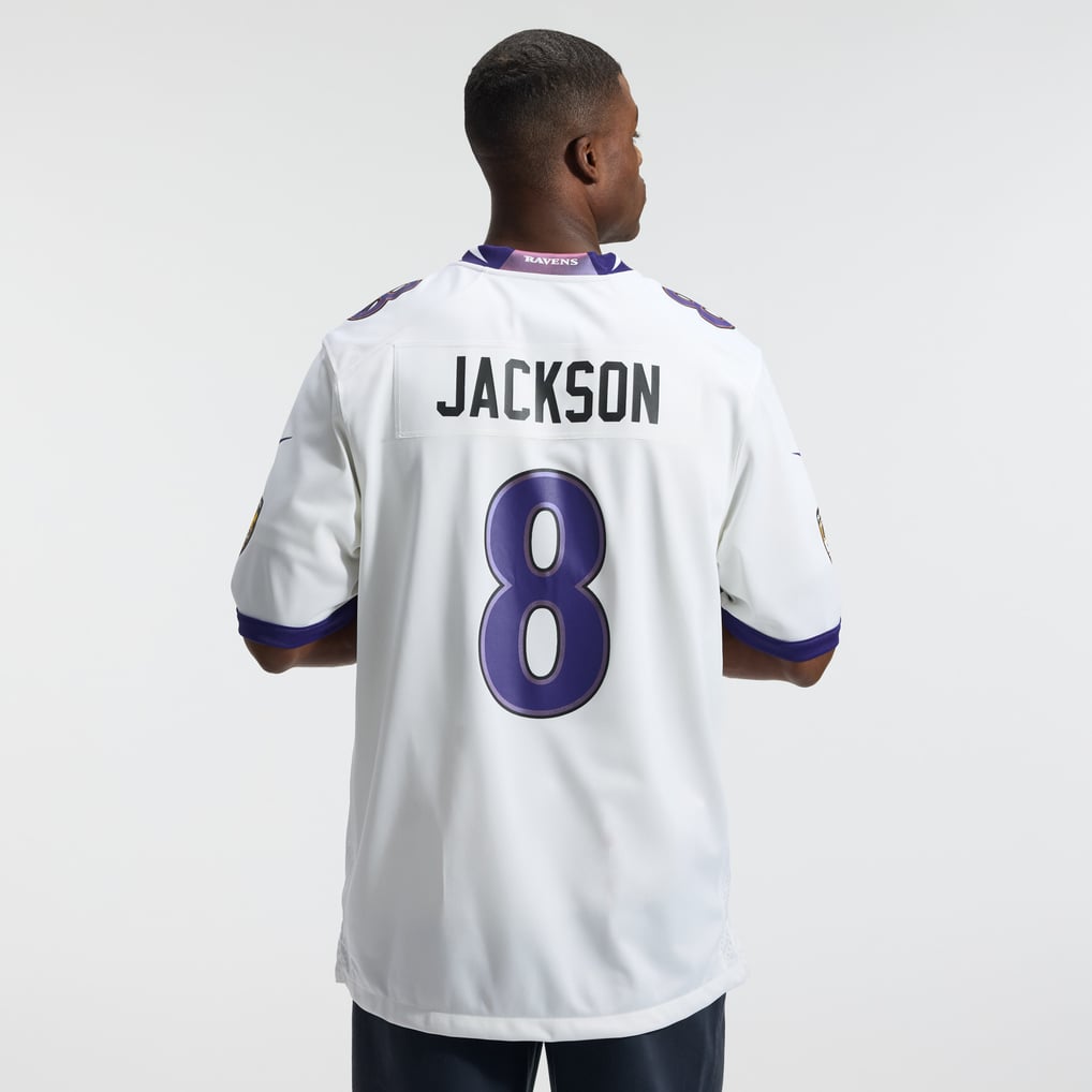 Men's Baltimore Ravens Lamar Jackson Nike White Game Jersey