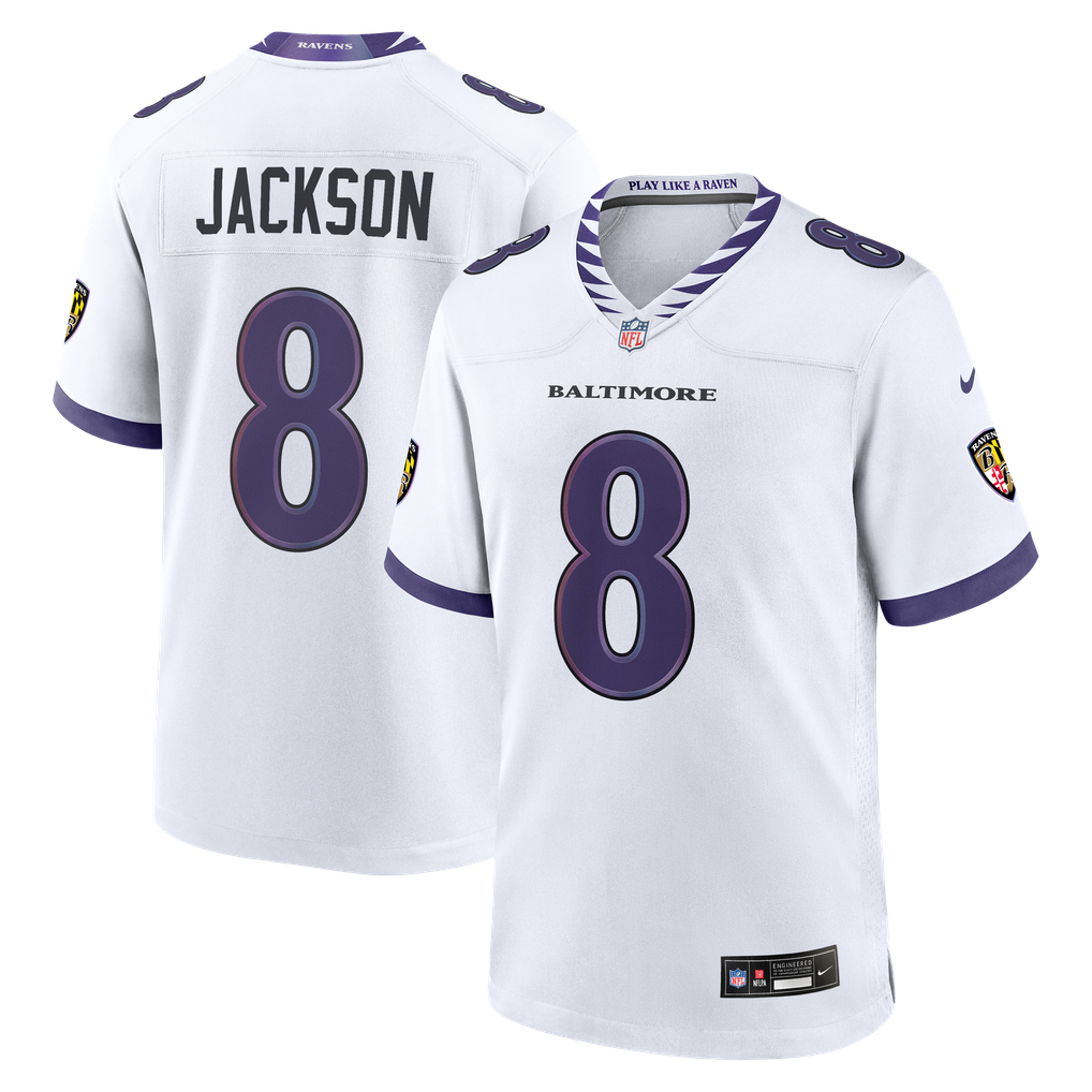 Men's Baltimore Ravens Lamar Jackson Nike White Game Jersey
