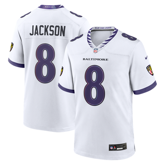 Men's Baltimore Ravens Lamar Jackson Nike White Game Jersey