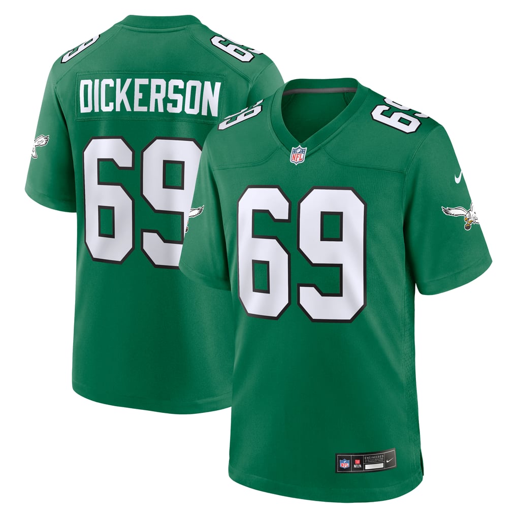 Men's Philadelphia Eagles Landon Dickerson Nike Kelly Green Alternate Game Jersey - Image 2