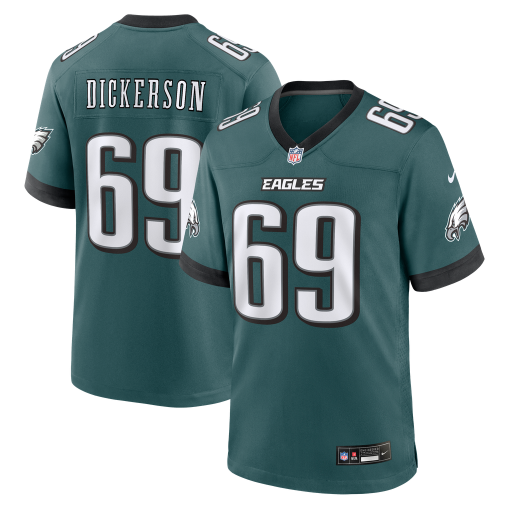 Men's Philadelphia Eagles Landon Dickerson Nike  Midnight Green Team Game Jersey - Image 2