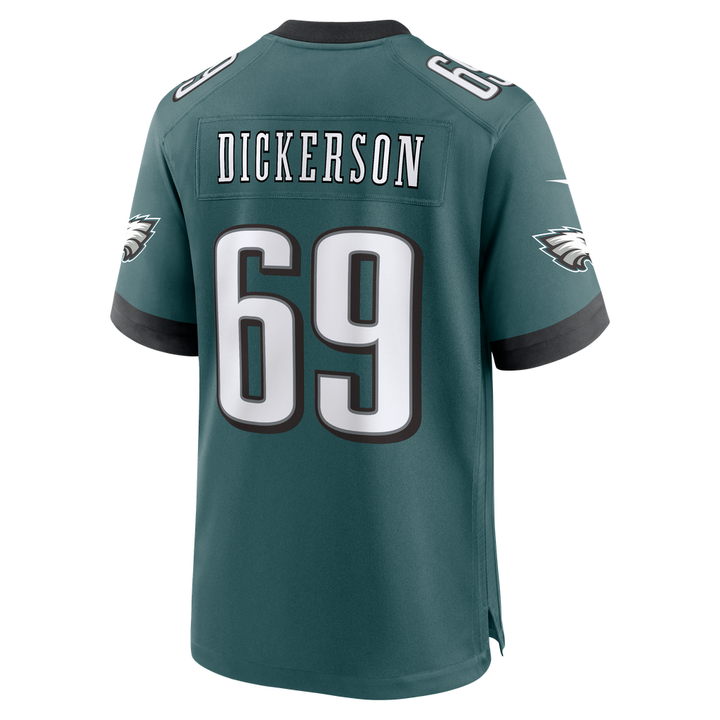 Men's Philadelphia Eagles Landon Dickerson Nike  Midnight Green Team Game Jersey - Image 4