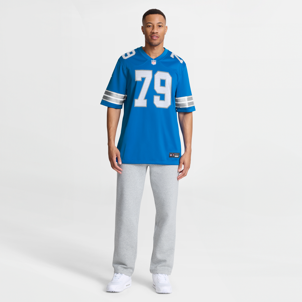Men's Detroit Lions Larry Borom Nike  Blue Team Game Jersey - Image 5