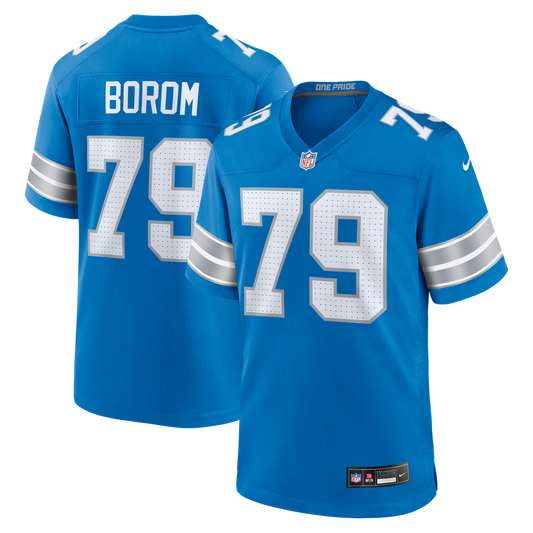 Men's Detroit Lions Larry Borom Nike  Blue Team Game Jersey - Image 1