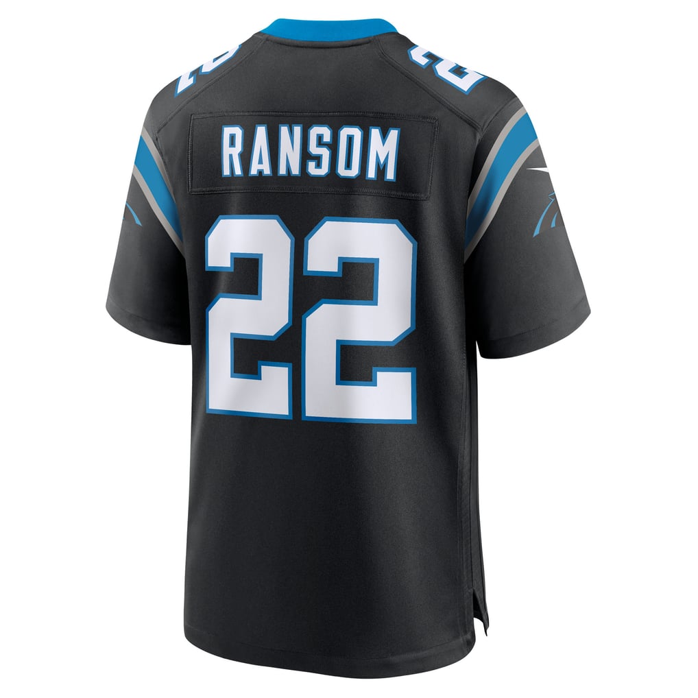 Men's Carolina Panthers Lathan Ransom Nike Black Team Game Jersey - Image 4