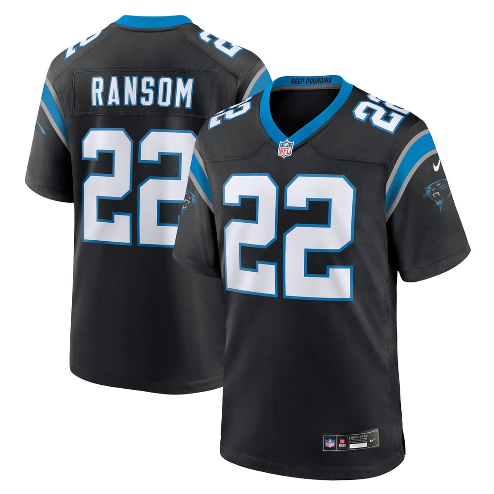 Men's Carolina Panthers Lathan Ransom Nike Black Team Game Jersey - Image 1