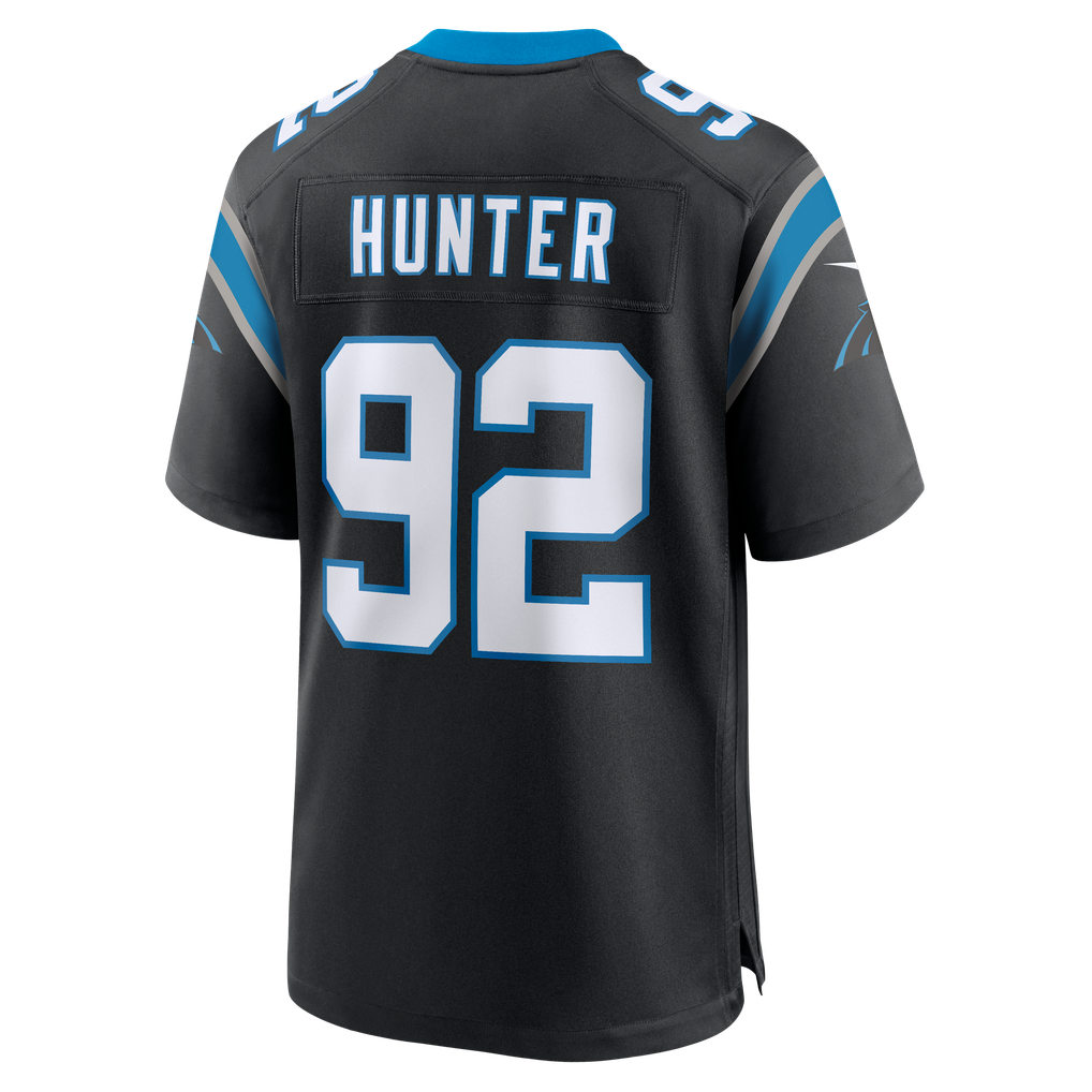 Men's Carolina Panthers Lee Hunter Nike Black Team Game Jersey - Image 4