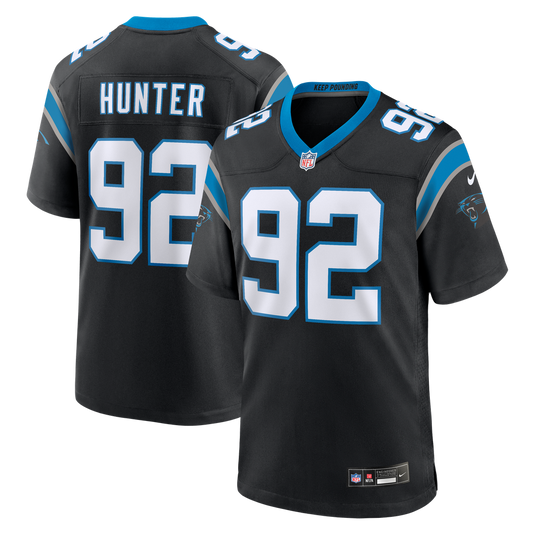 Men's Carolina Panthers Lee Hunter Nike Black Team Game Jersey - Image 1