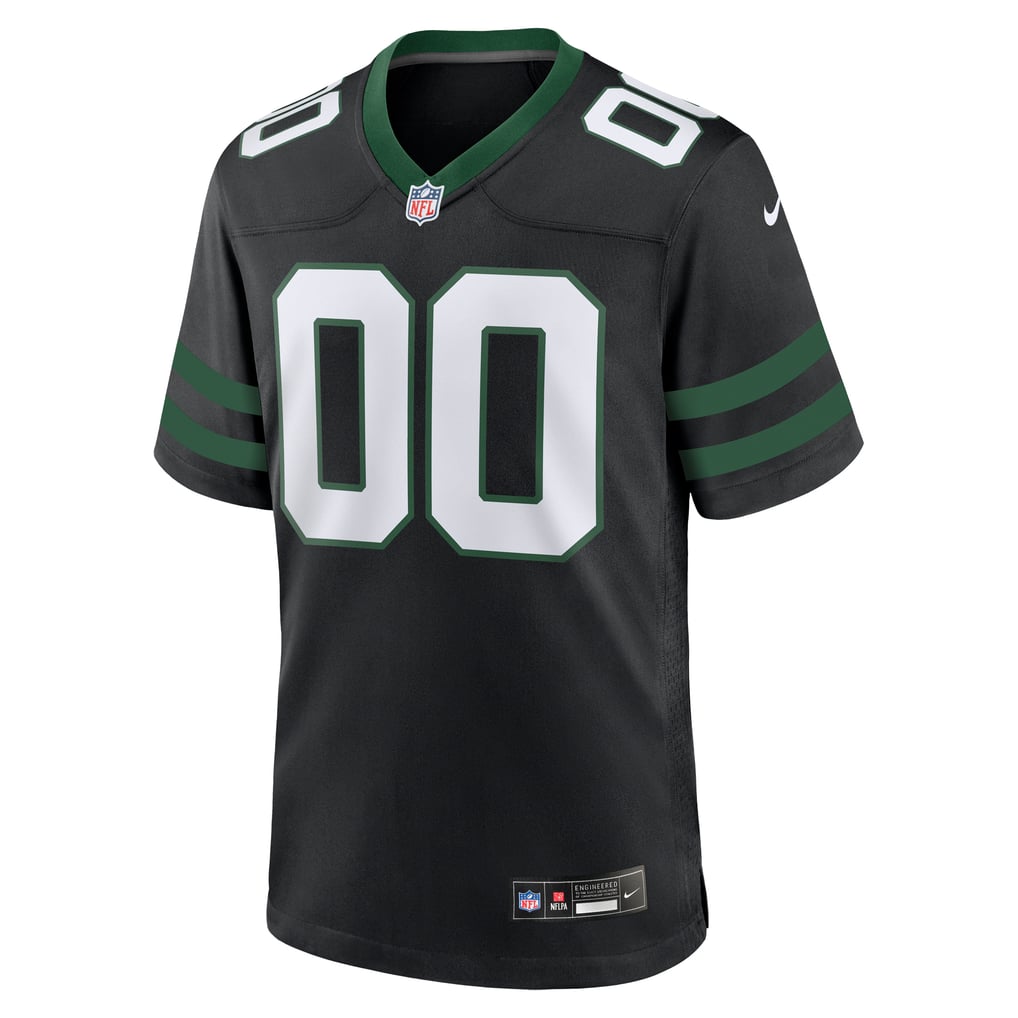 Men's New York Jets  Nike Legacy Black Alternate Custom Game Jersey - Image 3