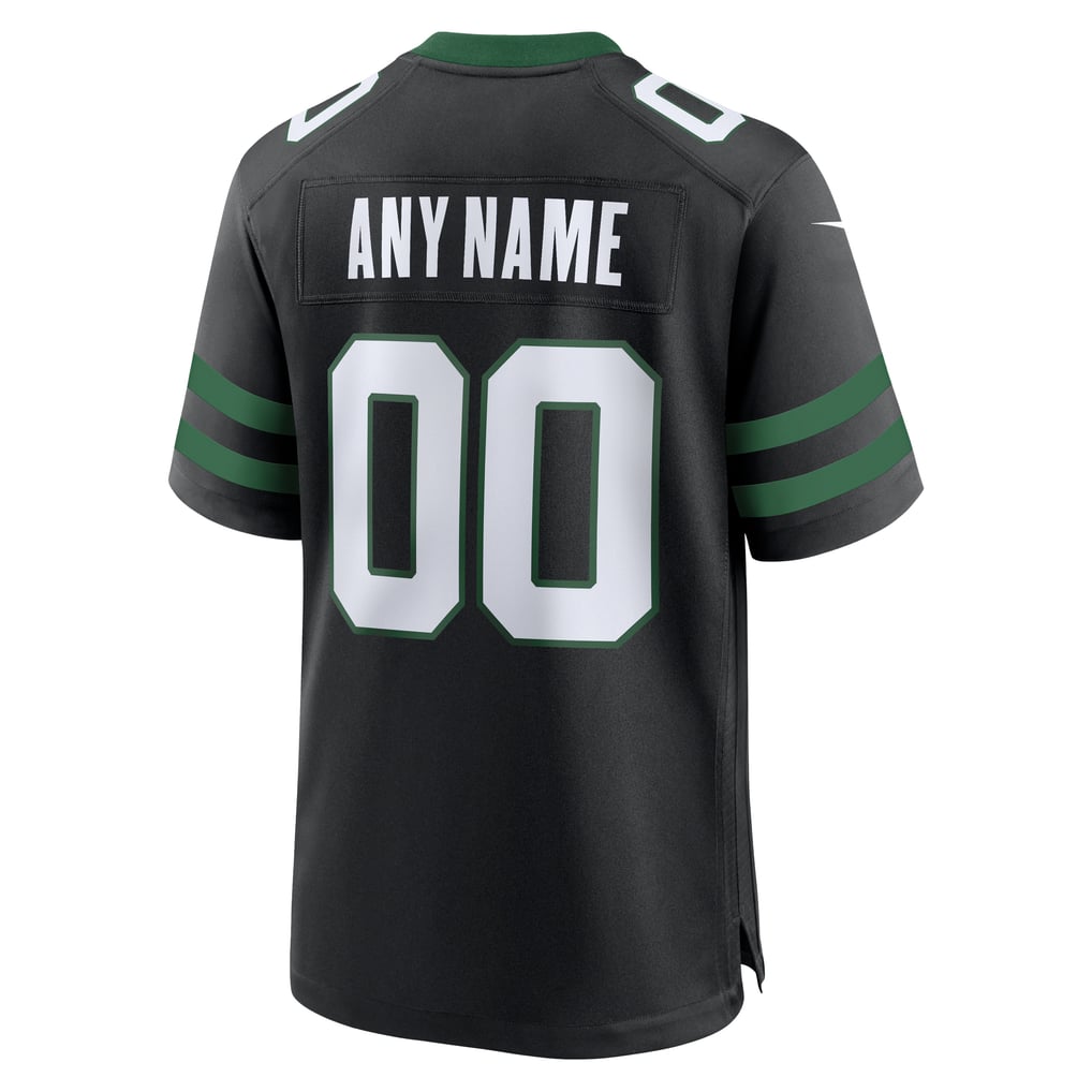Men's New York Jets  Nike Legacy Black Alternate Custom Game Jersey - Image 4