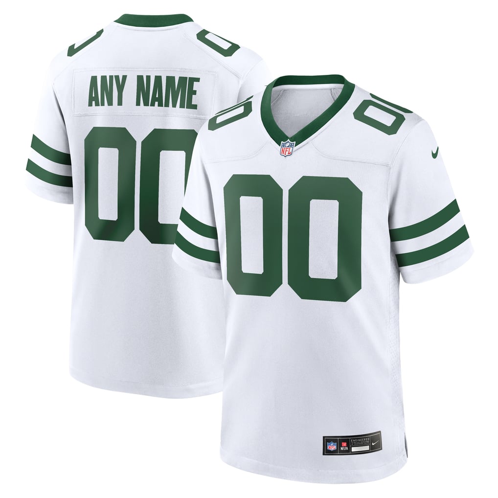 Men's New York Jets  Nike Legacy White Custom Game Jersey - Image 2