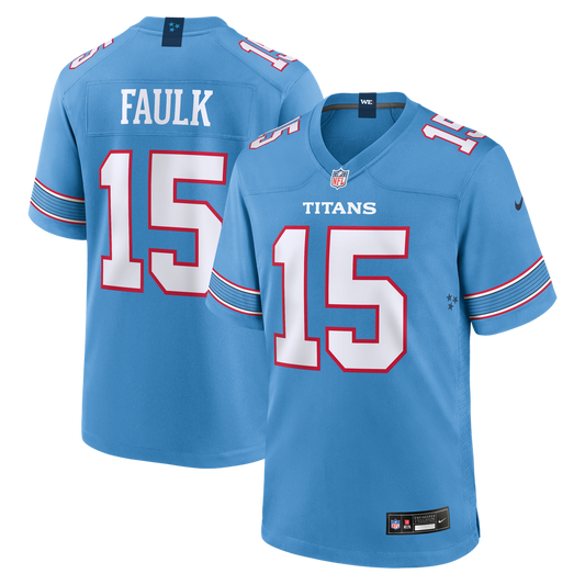 Men's Tennessee Titans Keldric Faulk Nike Light Blue Team Game Jersey - Image 1