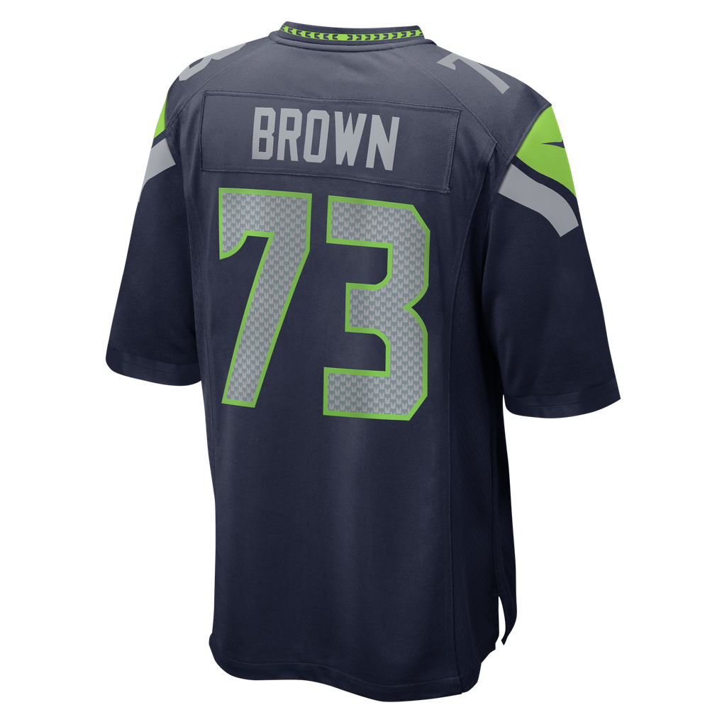 Men's Seattle Seahawks Logan Brown Nike College Navy Team Game Jersey - Image 4