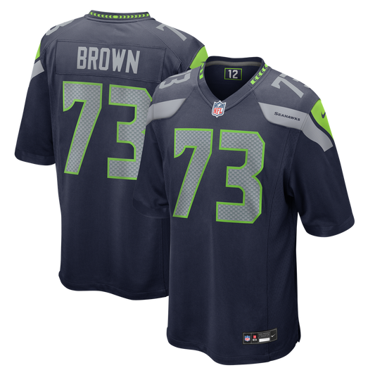 Men's Seattle Seahawks Logan Brown Nike College Navy Team Game Jersey - Image 1