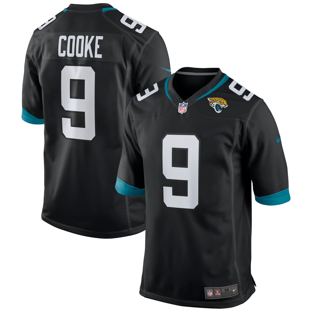 Men's Jacksonville Jaguars Logan Cooke Nike Black Game Jersey - Image 1