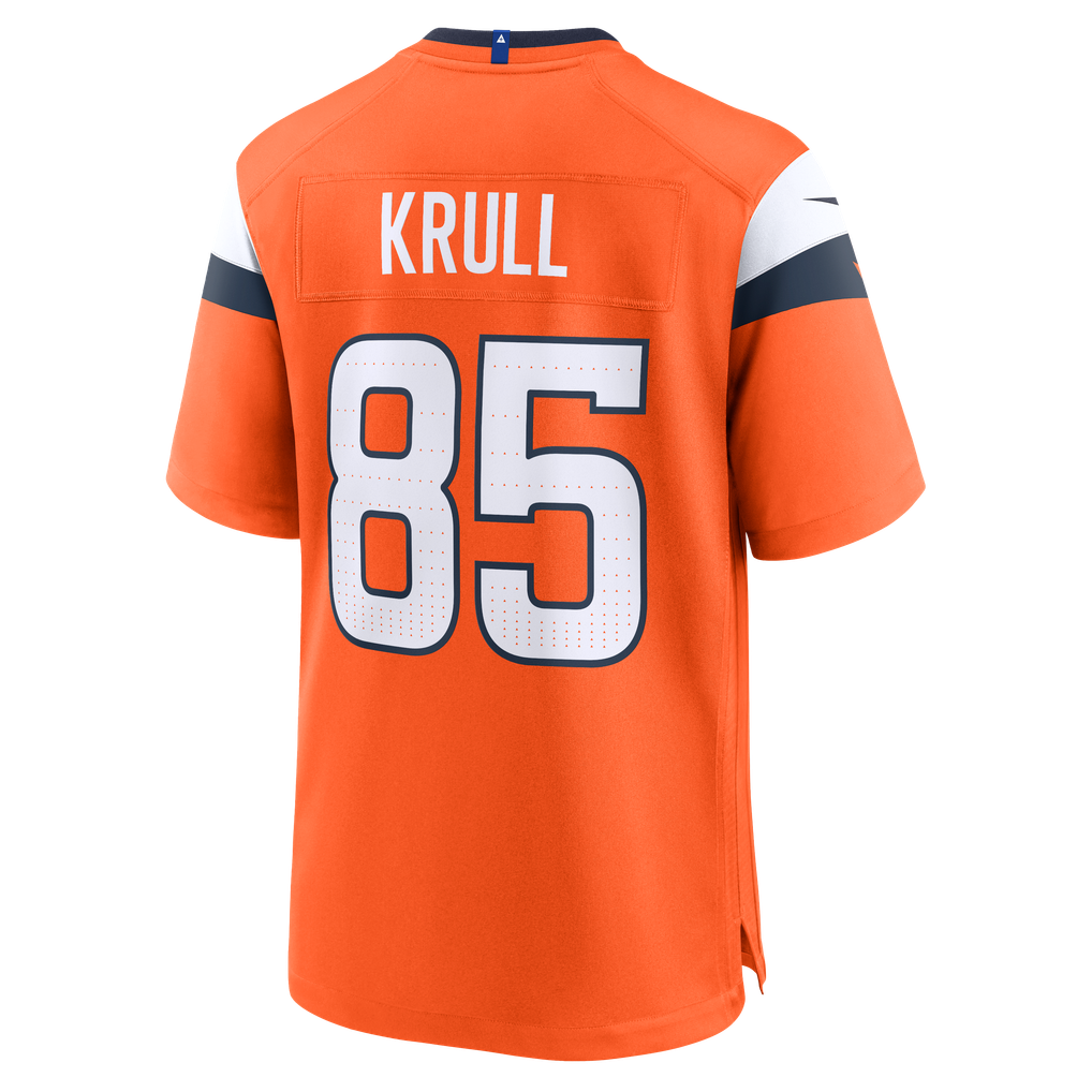 Men's Denver Broncos Lucas Krull Nike  Orange Team Game Jersey - Image 4