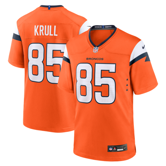 Men's Denver Broncos Lucas Krull Nike  Orange Team Game Jersey - Image 1