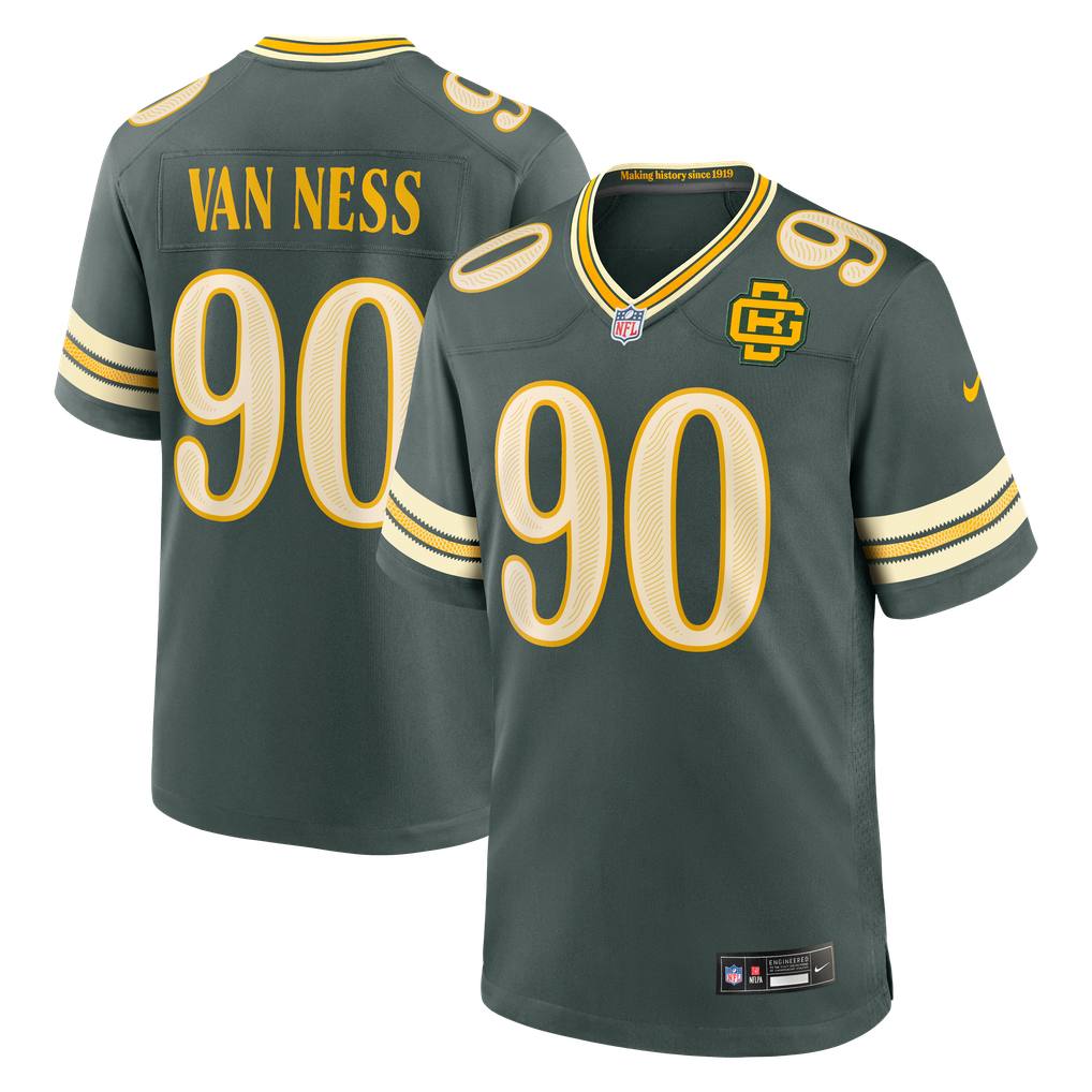 Men's Green Bay Packers Lukas Van Ness Nike Green 2026 Rivalries Collection Game Jersey - Image 1