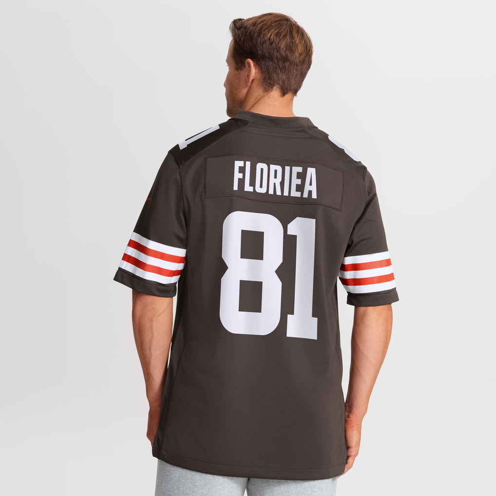 Men's Cleveland Browns Luke Floriea Nike Brown Team Game Jersey - Image 6