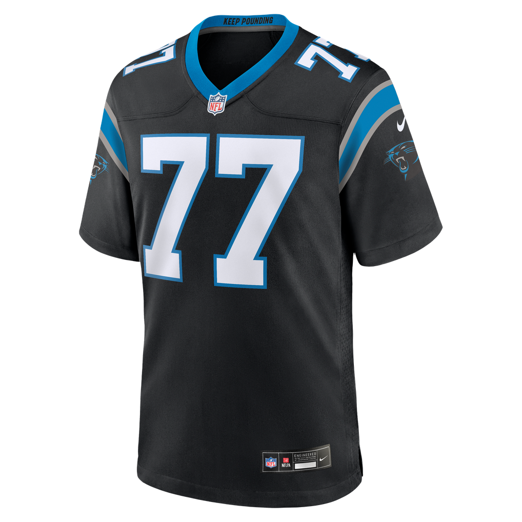 Men's Carolina Panthers Luke Fortner Nike Black Team Game Jersey - Image 3
