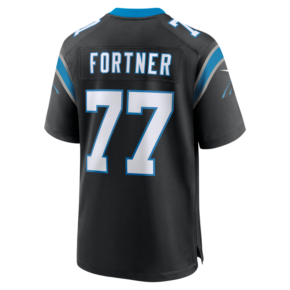 Men's Carolina Panthers Luke Fortner Nike Black Team Game Jersey - Image 4