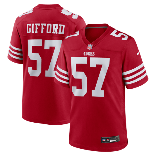 Men's San Francisco 49ers Luke Gifford Nike  Scarlet Team Game Jersey - Image 1