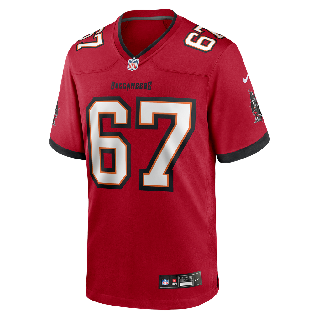 Men's Tampa Bay Buccaneers Luke Goedeke Nike Red Game Player Jersey - Image 3