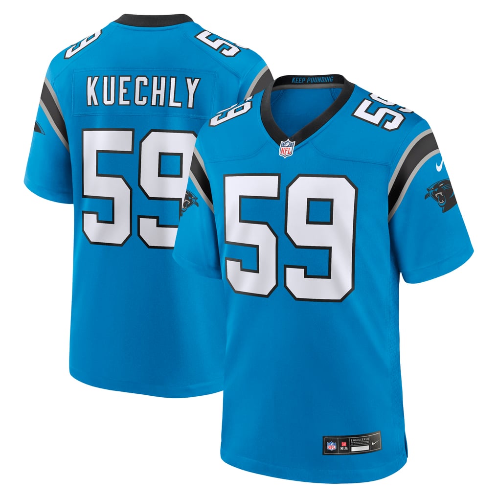 Men's Carolina Panthers Luke Kuechly Nike Blue Retired Player Alternate Game Jersey - Image 2
