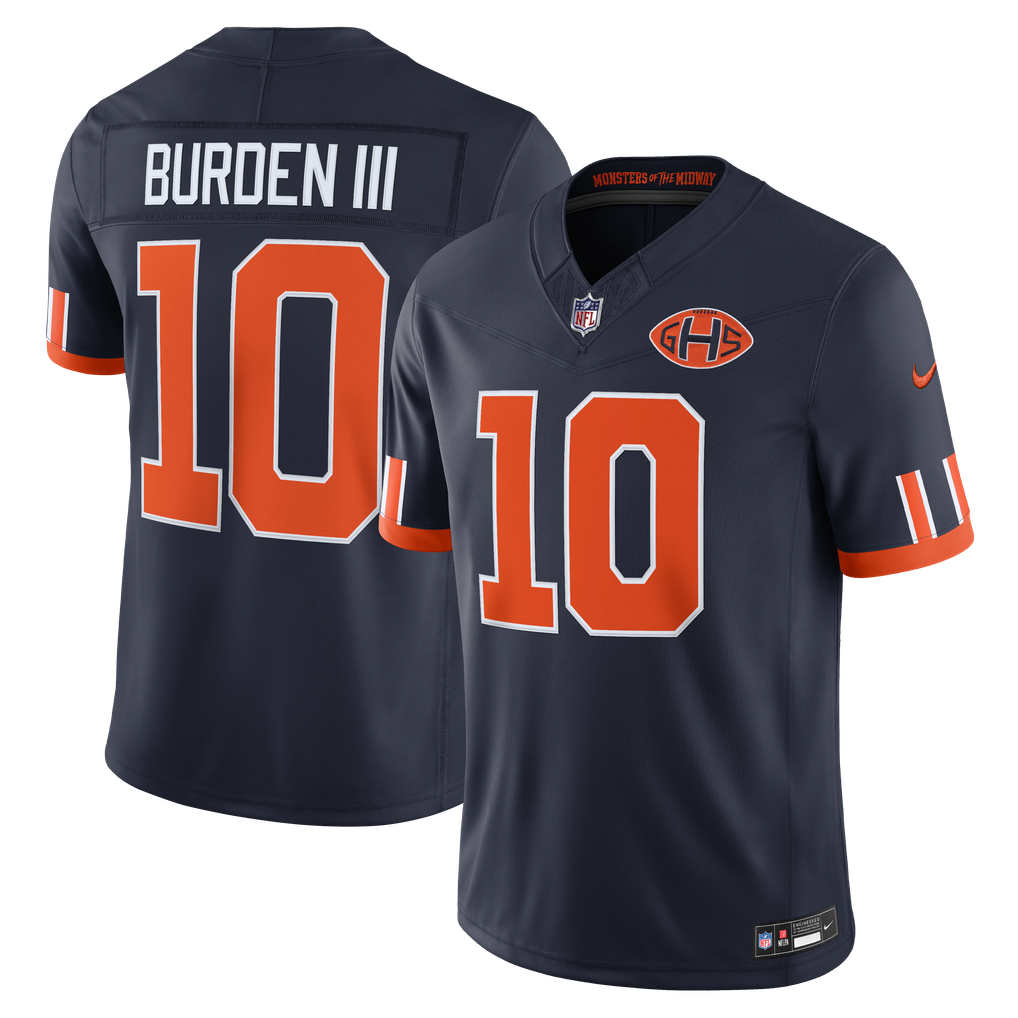 Men's Chicago Bears Luther Burden III Nike Navy 2026 Rivalries Collection Stitched Limited Jersey - Image 1
