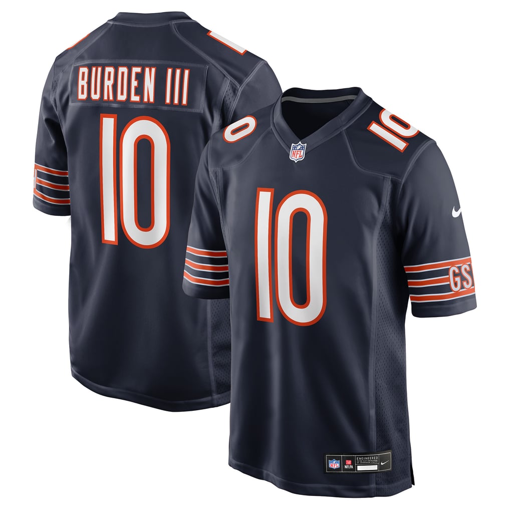 Men's Chicago Bears Luther Burden III Nike Navy Team Game Jersey - Image 2