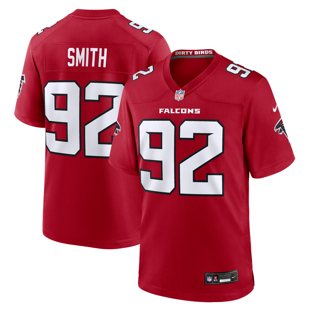 Men's Atlanta Falcons Maason Smith Nike Red Team Game Jersey
